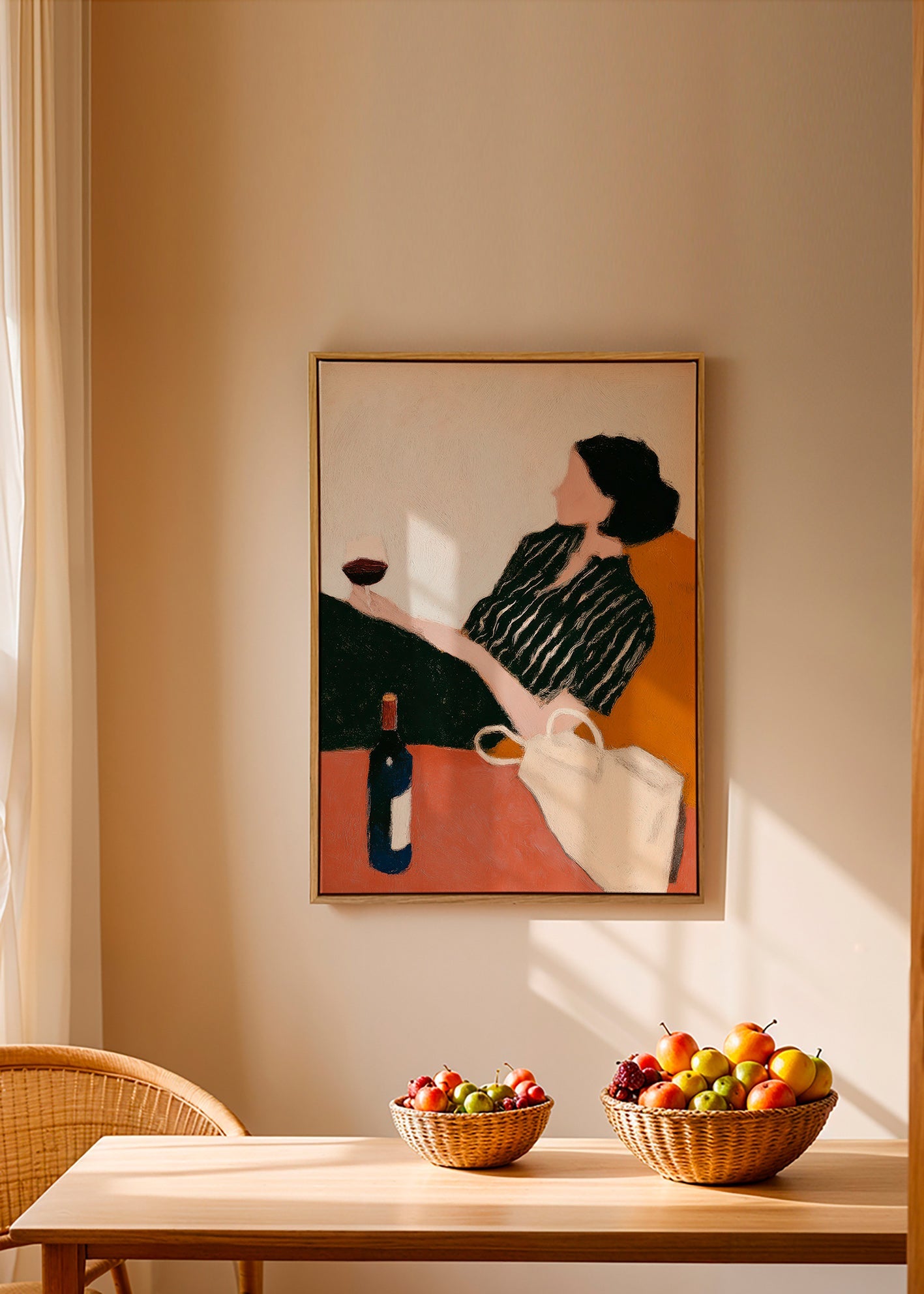 Obraz do kuchyně žena s vinným sklem – Canvas1