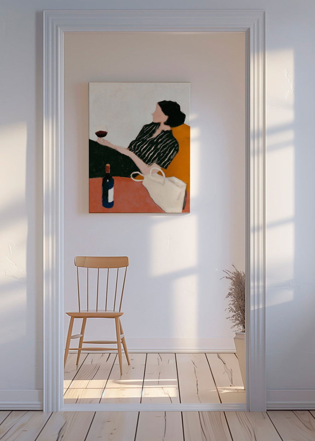 Obraz do kuchyně žena s vinným sklem – Canvas