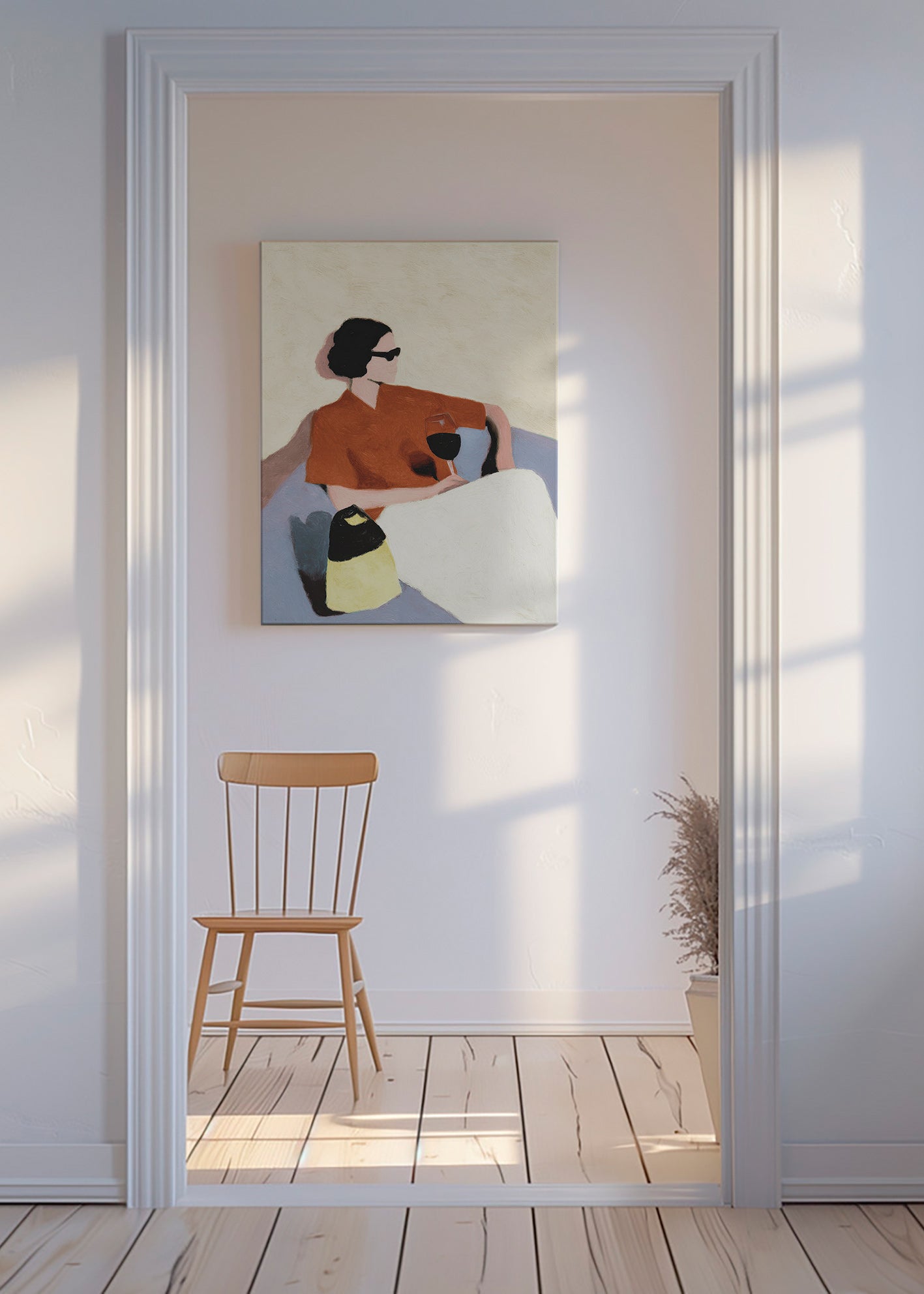 Obraz do kuchyně žena s vinným skleničkou – Canvas