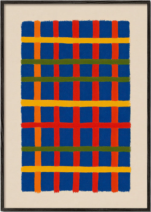 Geometrické dílo barevná mřížka vertikální – Black Frame