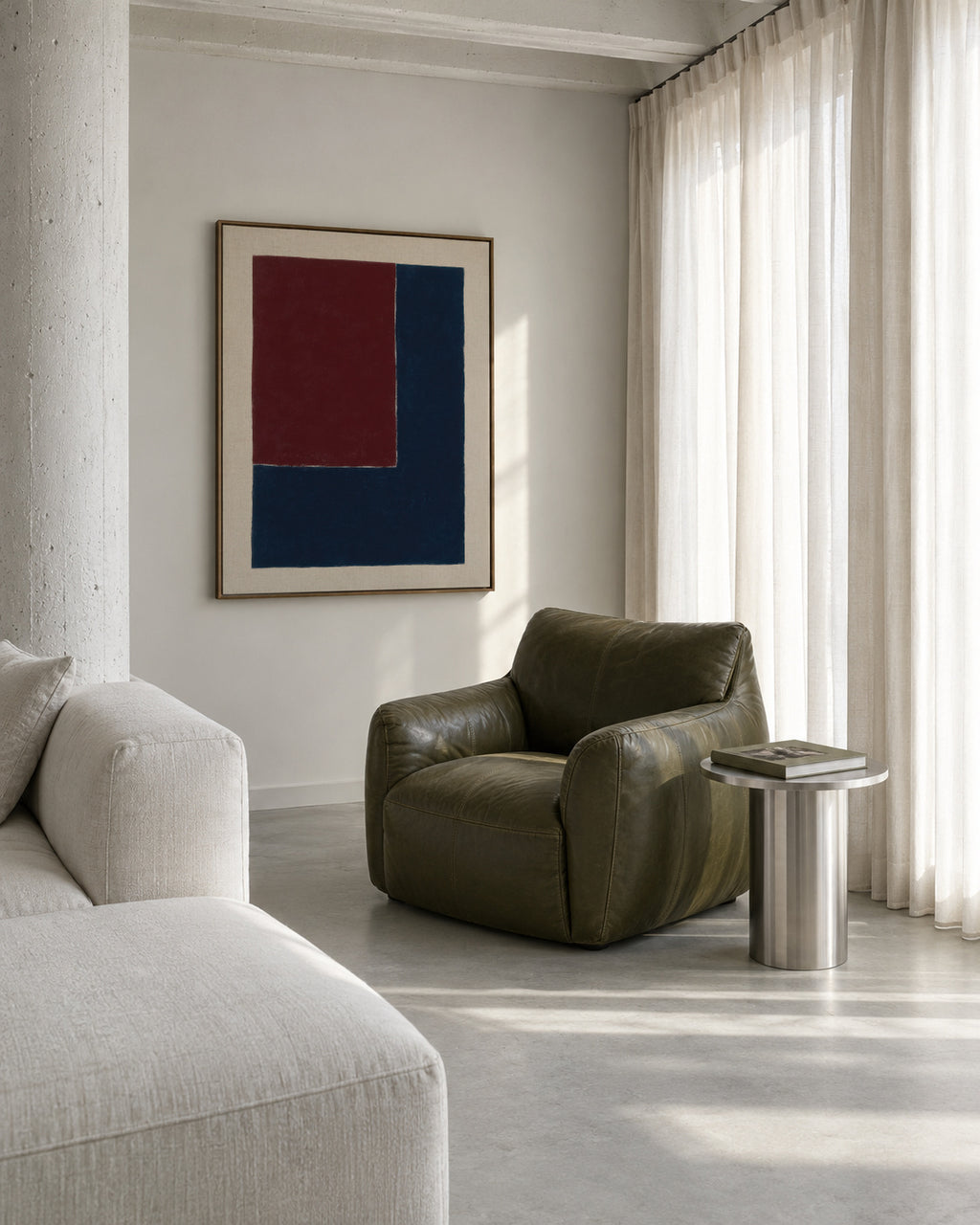 Divided Deep - Framed canvas in an interior