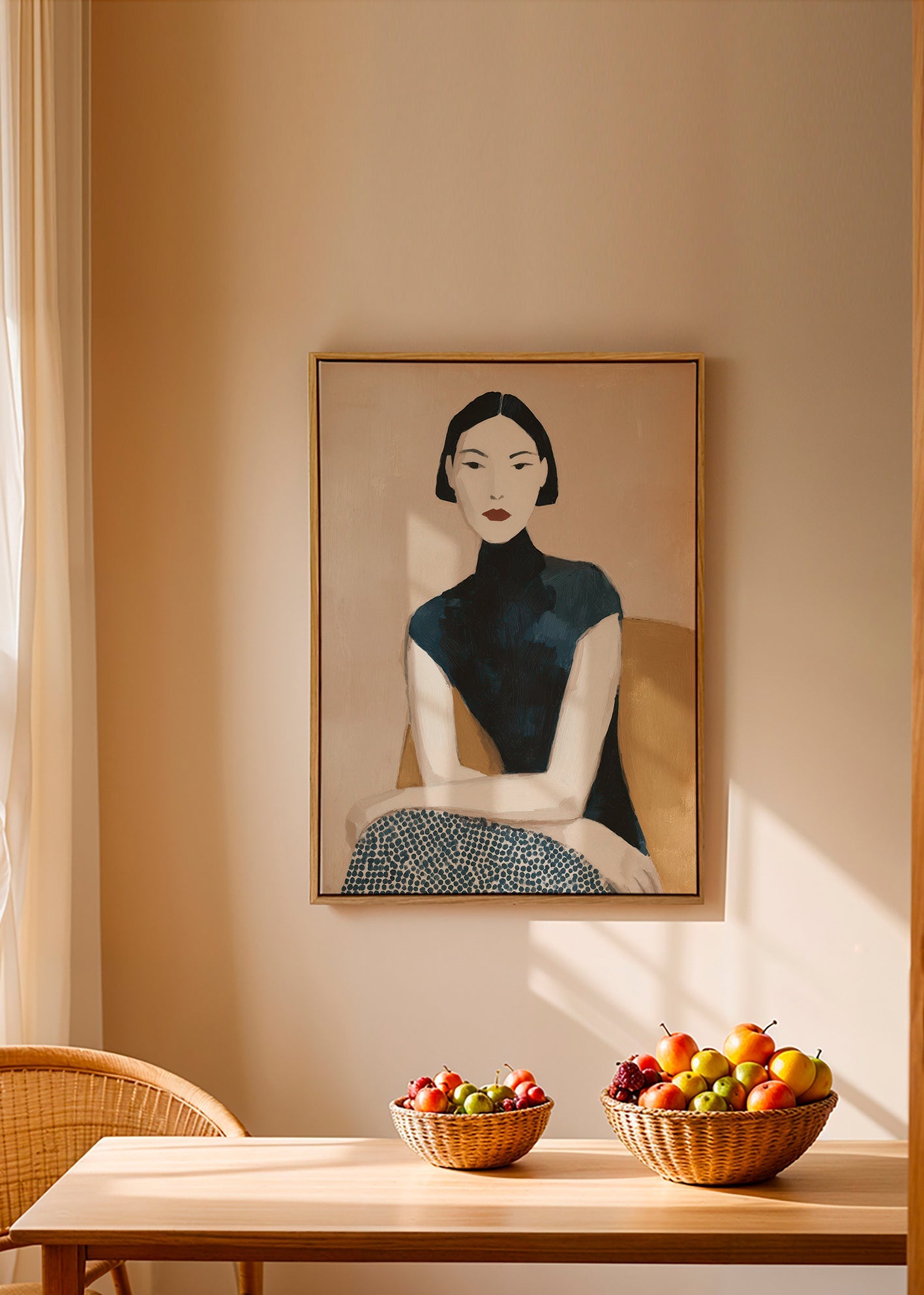 Ilustrace portrét ženy s vysokým límcem – Canvas2