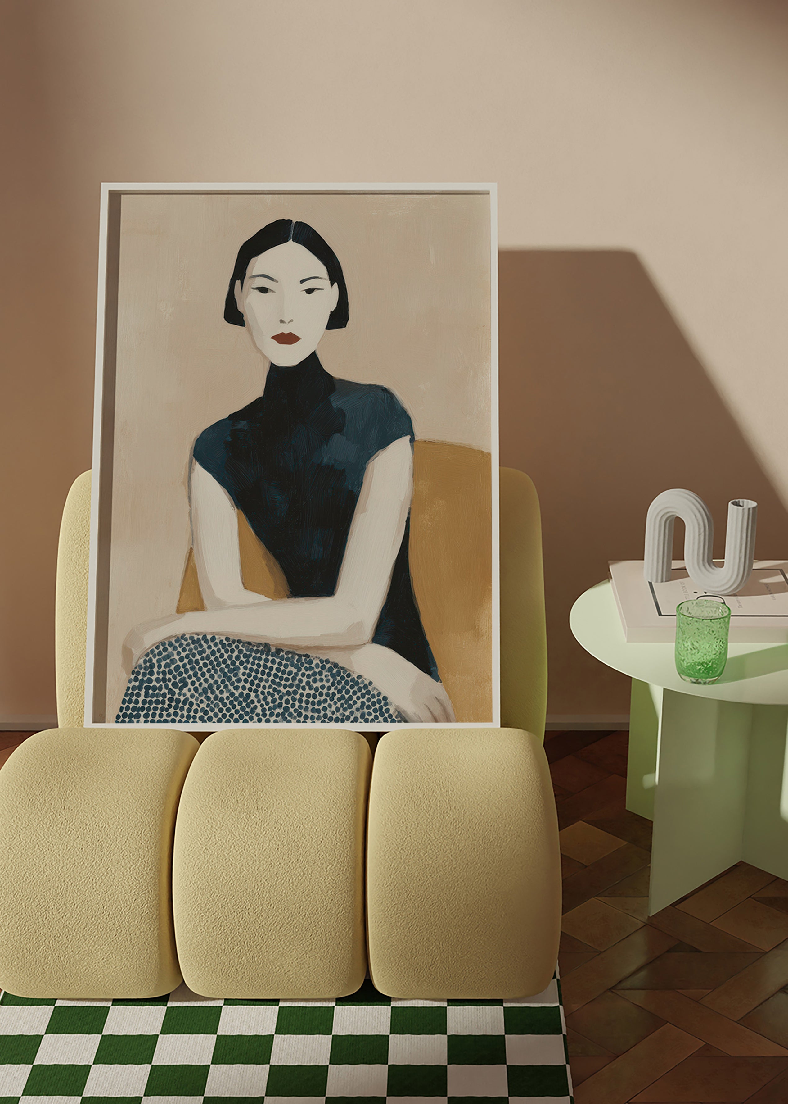 Ilustrace portrét ženy s vysokým límcem – Product2