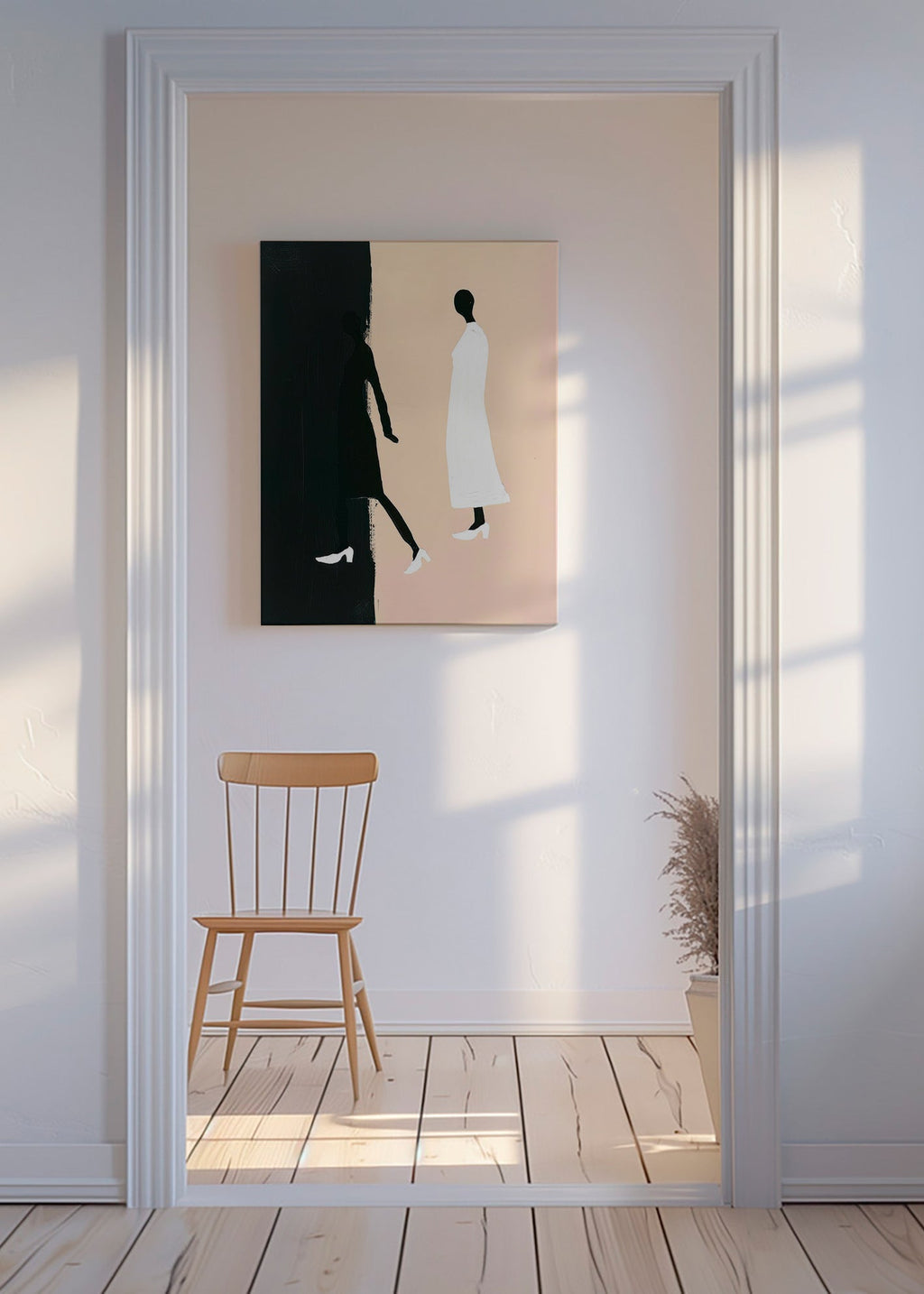 Ilustrace minimalistických siluet – Canvas
