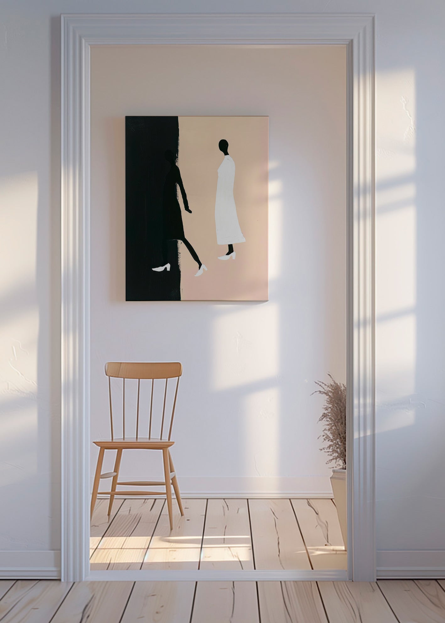 Ilustrace minimalistických siluet – Canvas