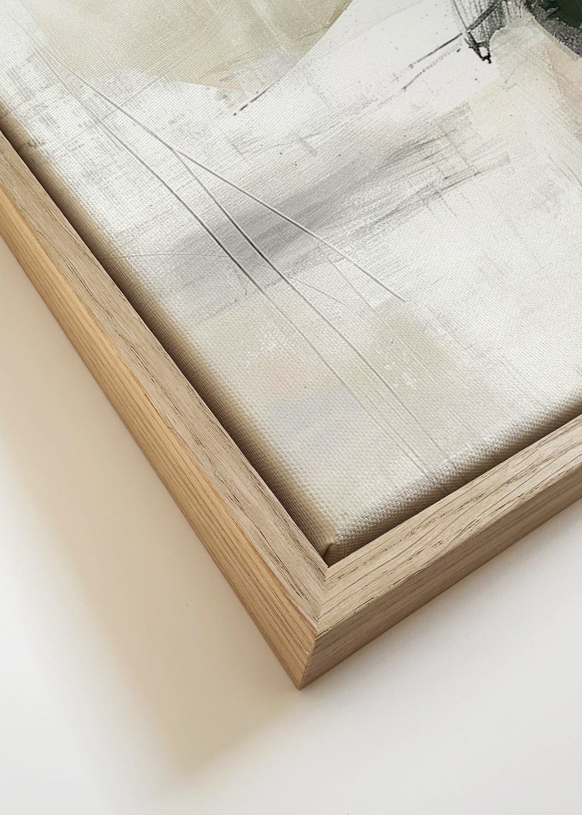 Abstraktní obraz minimalismus zelený blok – Canvas detail