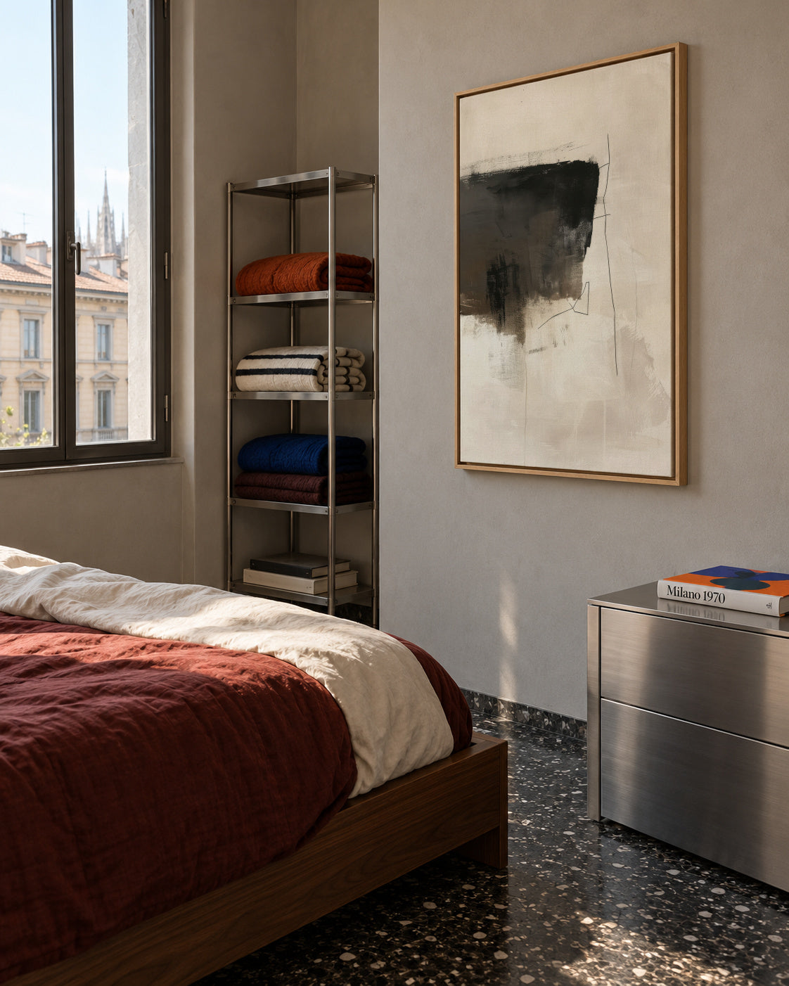 Stone and Pigment - Framed canvas in an interior