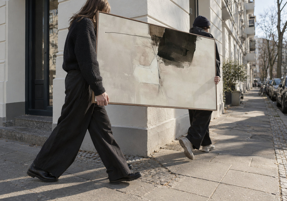 Brutalist Fragment - Framed canvas in an interior