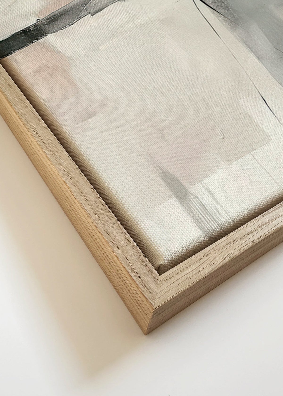 Abstraktní obraz s tenkými liniemi a šedými plochami – Canvas detail