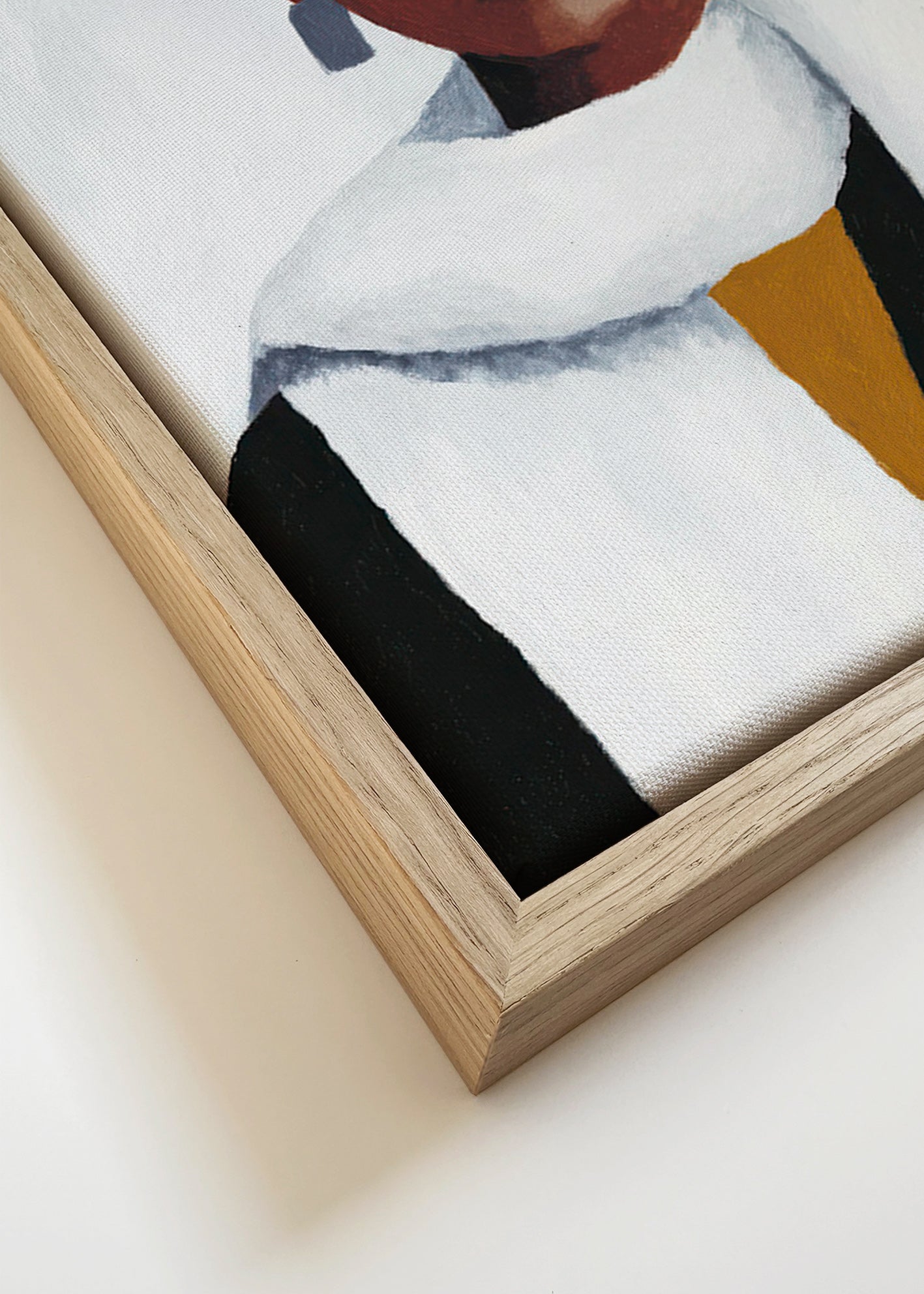 Ilustrace portrétu ženy s bílým šálem – Canvas detail