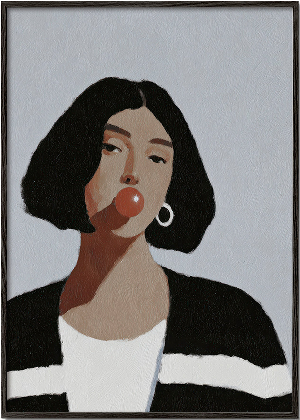 Ilustrace portrét s žvýkačkou – Black Frame