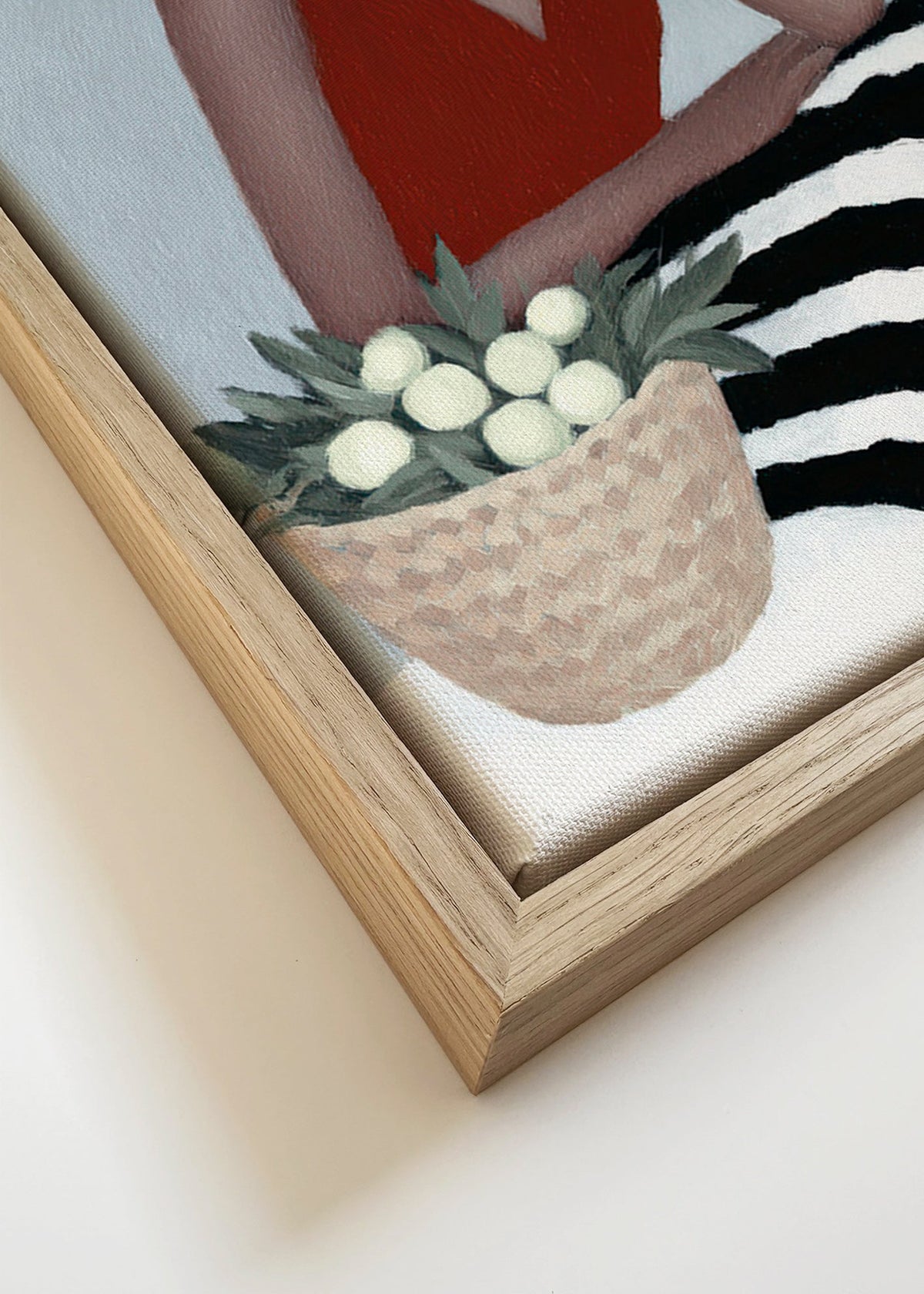Ilustrace ženy v červených šatech – Canvas detail