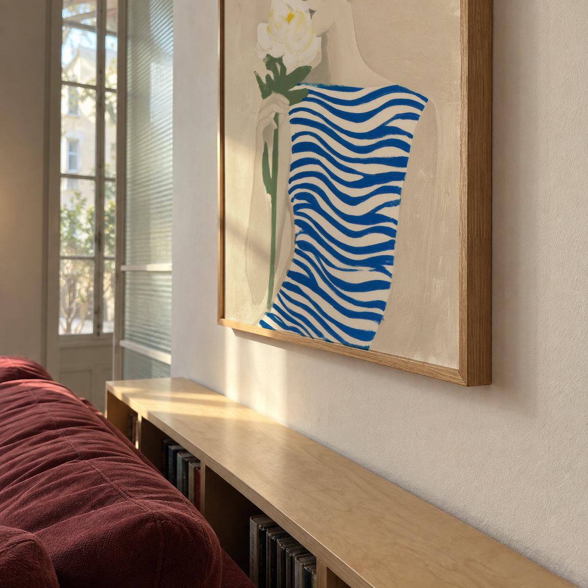 Blue Waves Dress - Framed poster in an interior