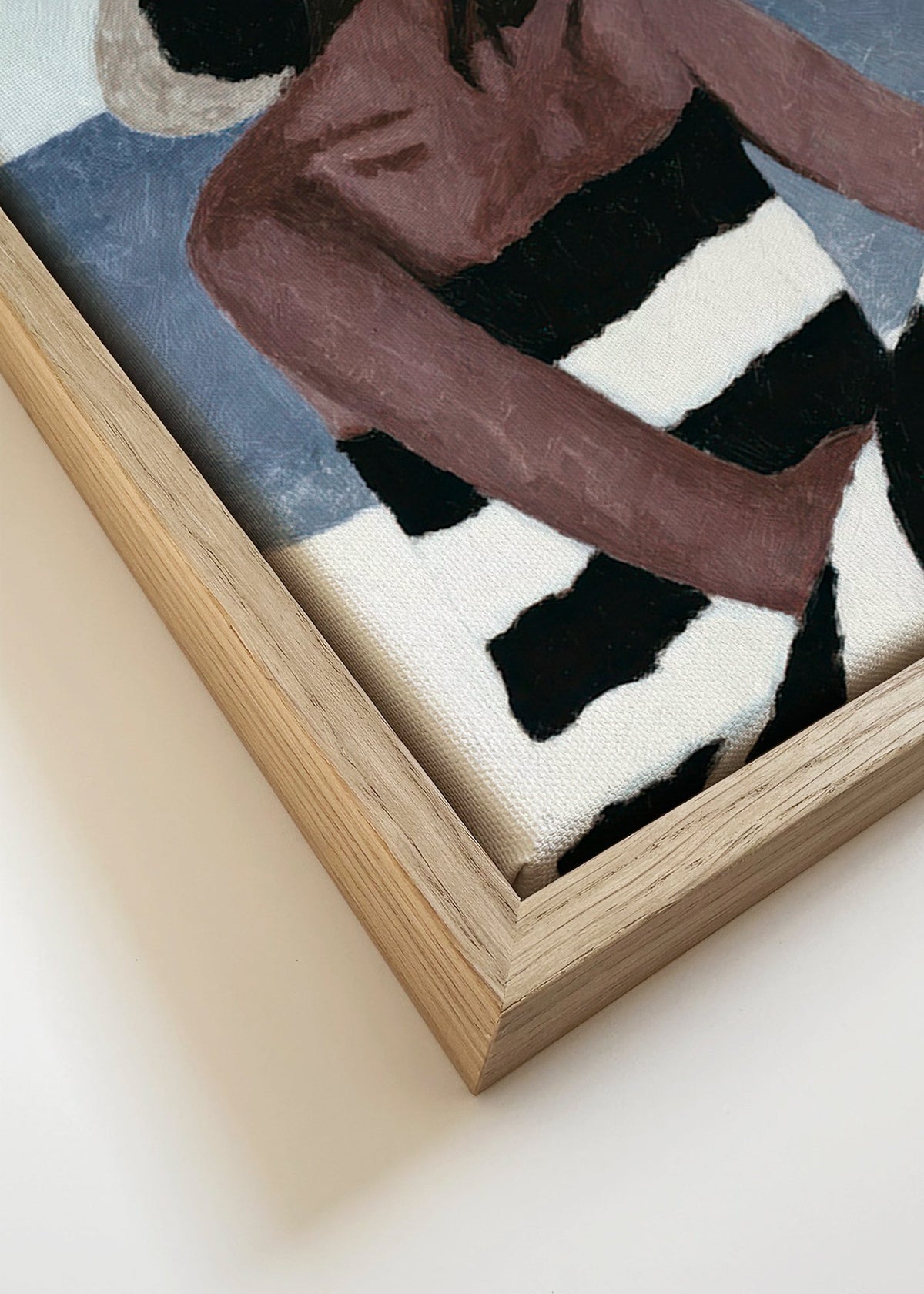 Krajinářský obraz se ženou v klobouku – Canvas detail