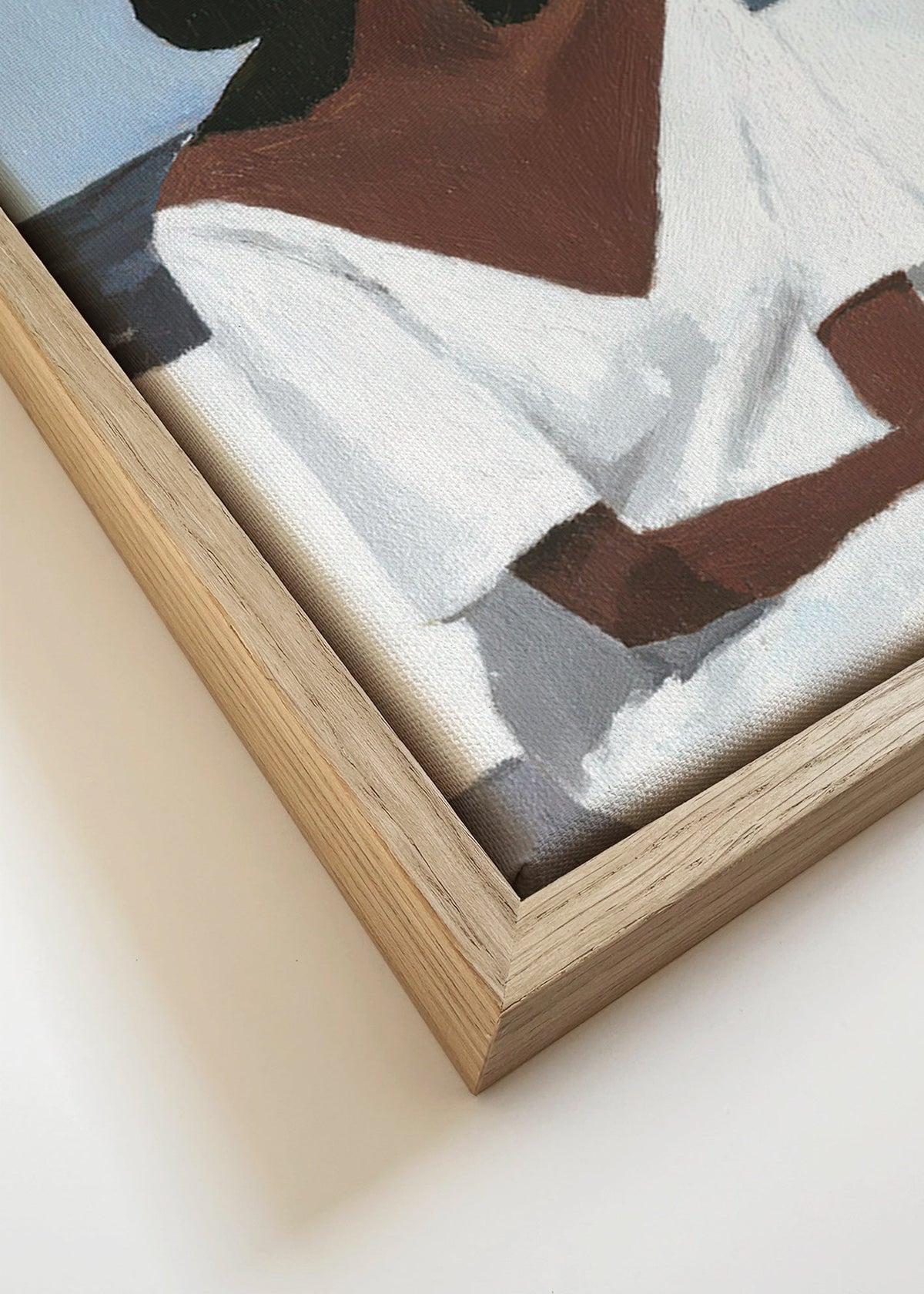 Krajinomalba se ženou v klobouku – Canvas detail