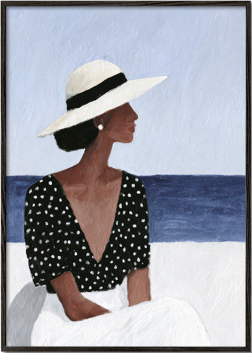 Ilustrace ženy s kloboukem – Black Frame