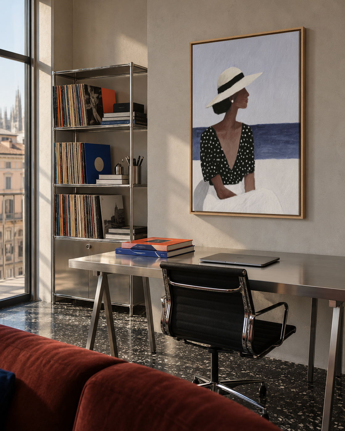 White Hat Horizon - Framed canvas in an interior