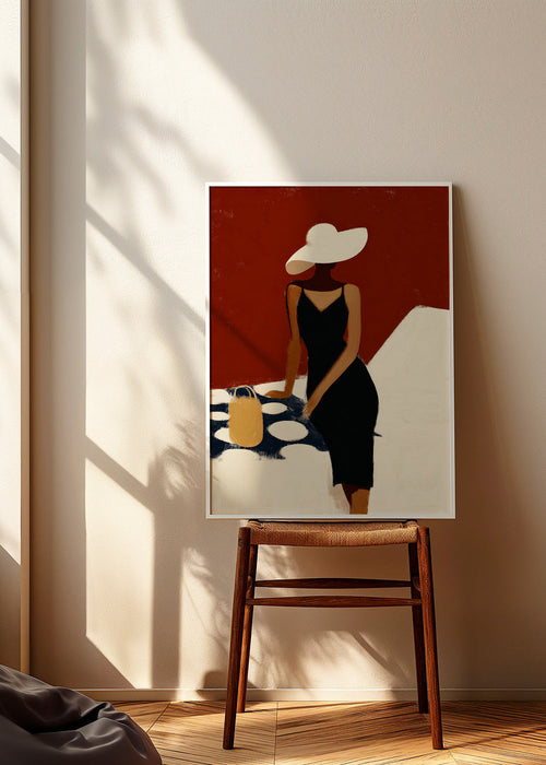 Elegantní ilustrace postavy v černých šatech – Product1