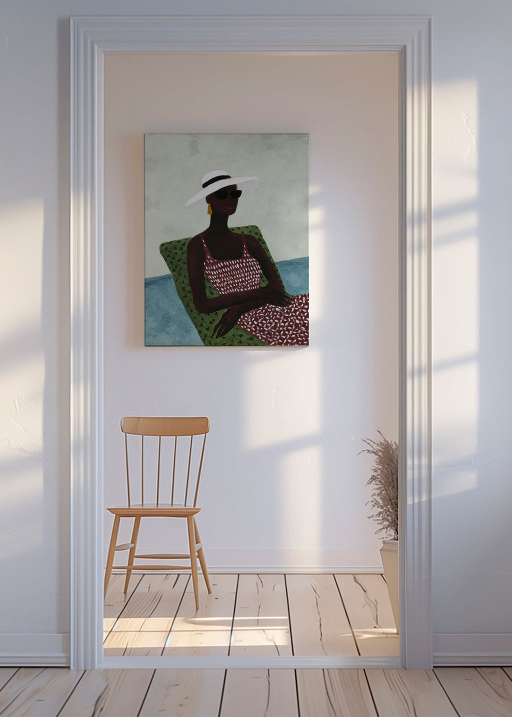 Elegantní ilustrace ležící postavy – Canvas
