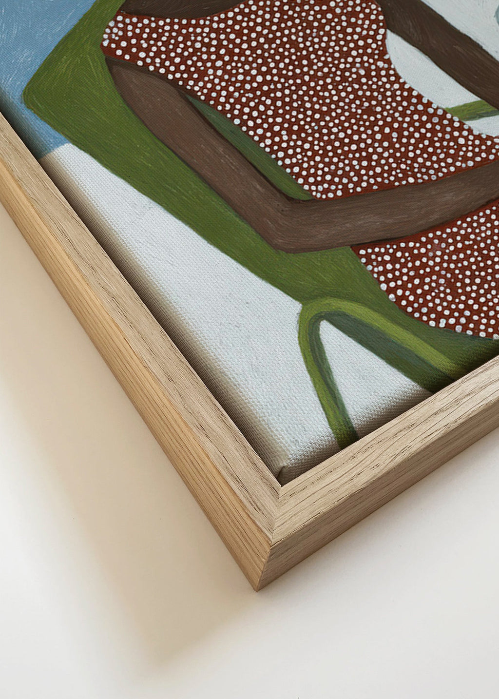 Ilustrace ženy s kloboukem na zelené židli – Canvas detail