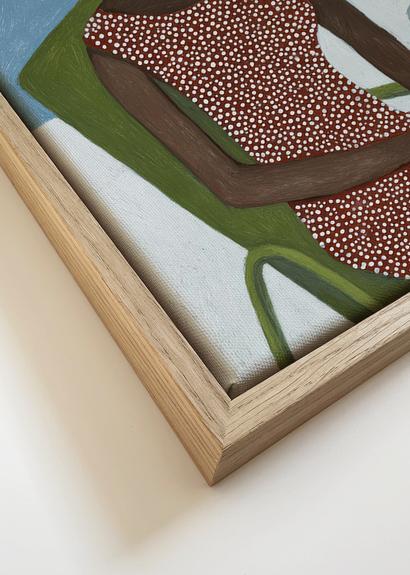 Ilustrace ženy s kloboukem na zelené židli – Canvas detail