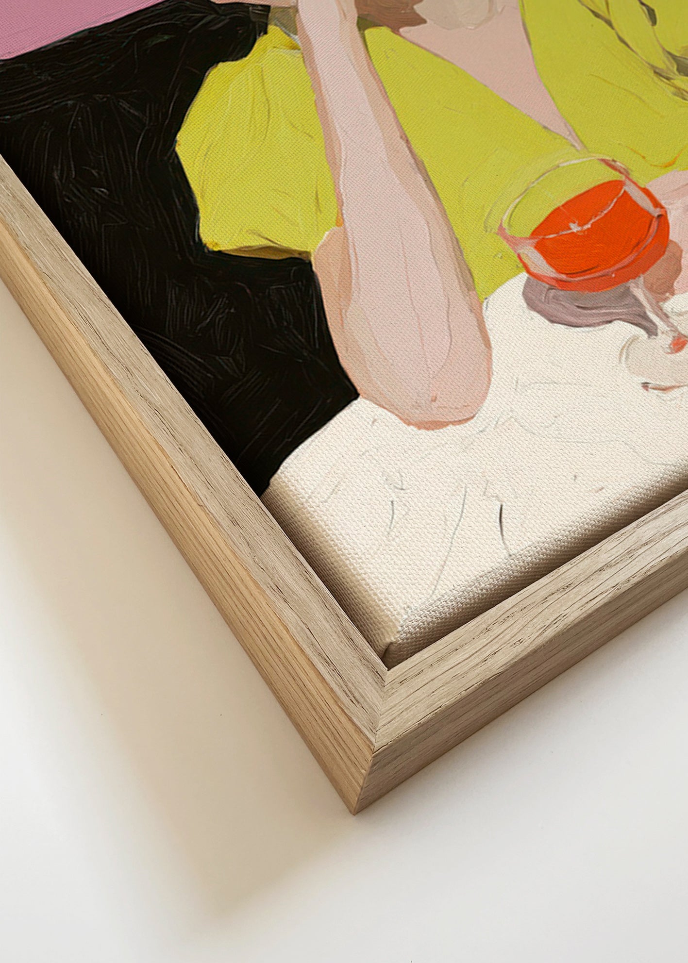 Ilustrace portrét ženy s pohárem – Canvas detail