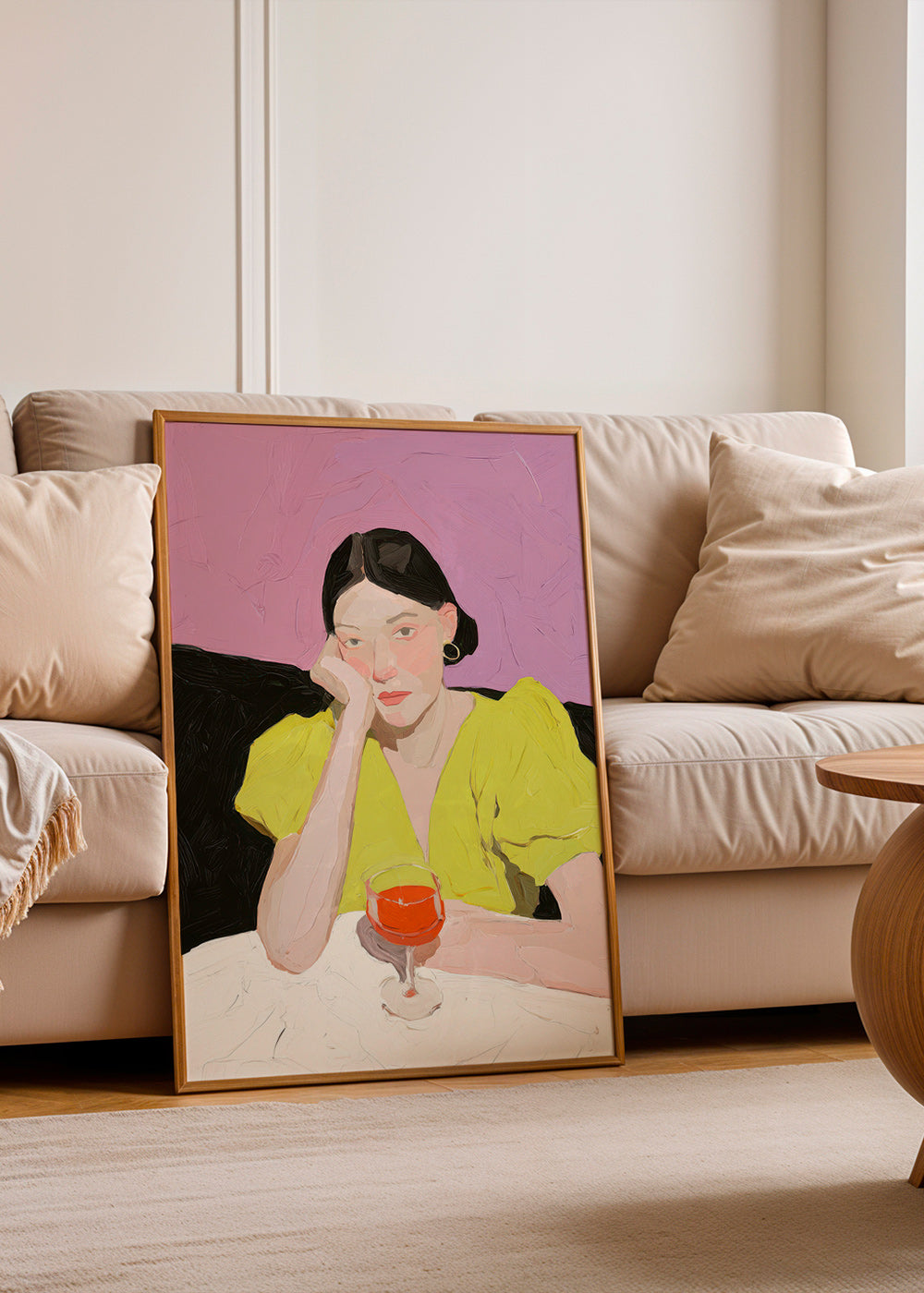 Ilustrace portrét ženy s pohárem – Product3