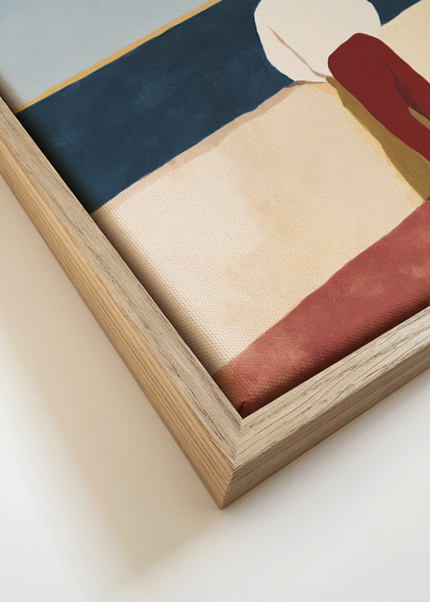 Krajinný obraz s postavou hledící na moře – Canvas detail