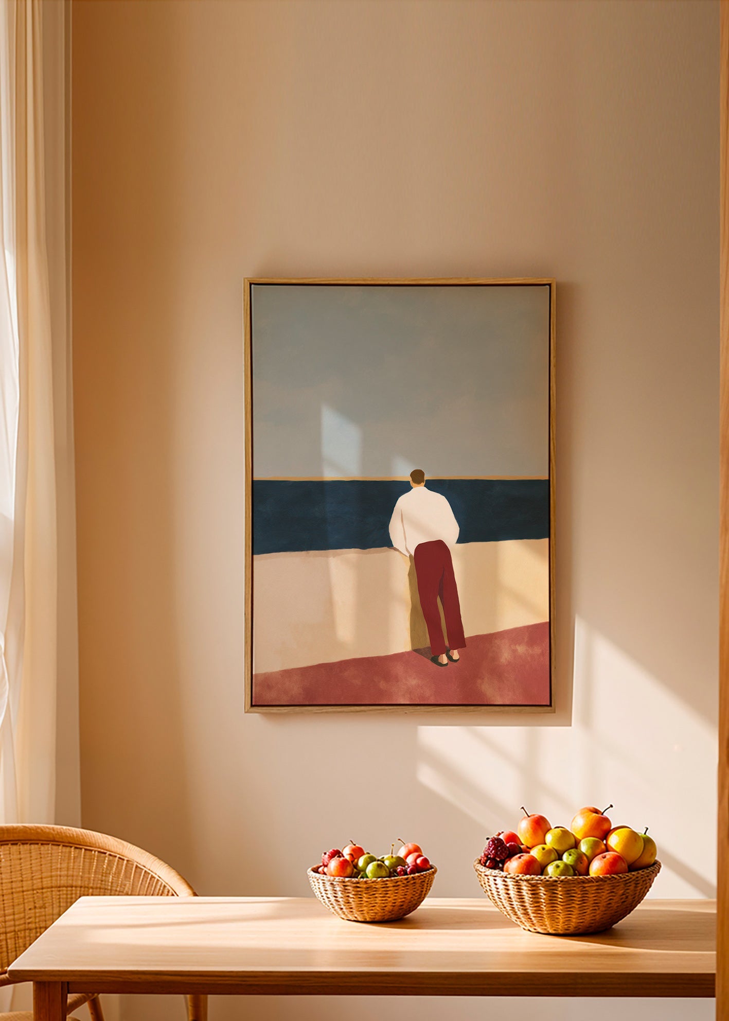 Krajinný obraz s postavou hledící na moře – Canvas2