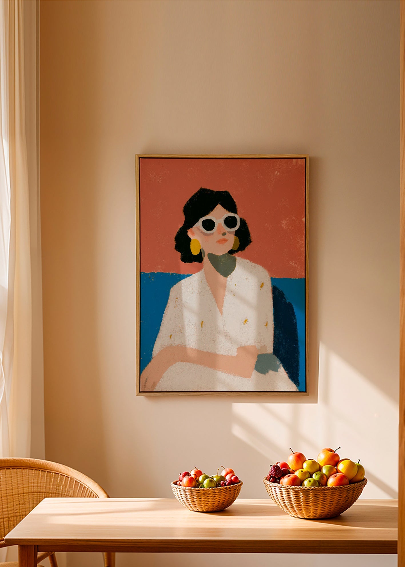Ilustrace ženy s bílými brýlemi – Canvas2