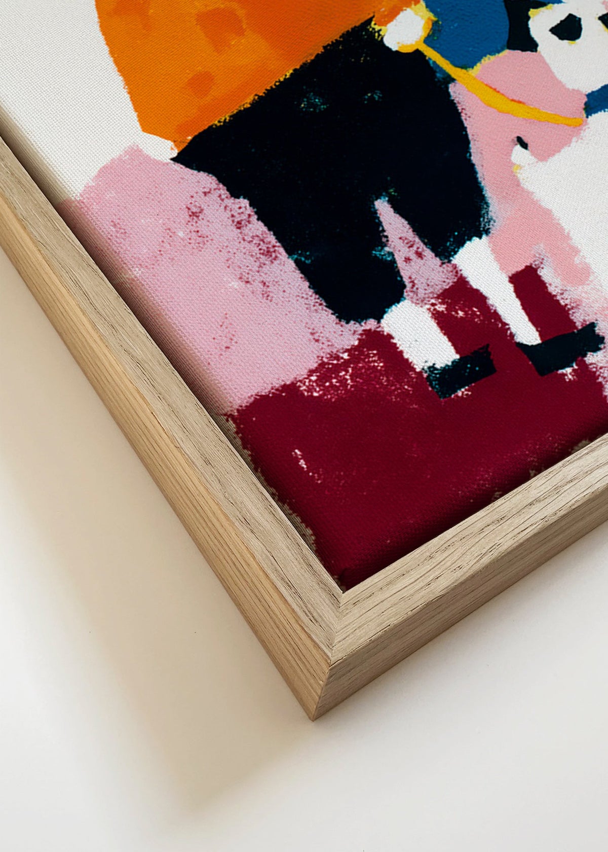 Ilustrace ranní procházka se psem – Canvas detail