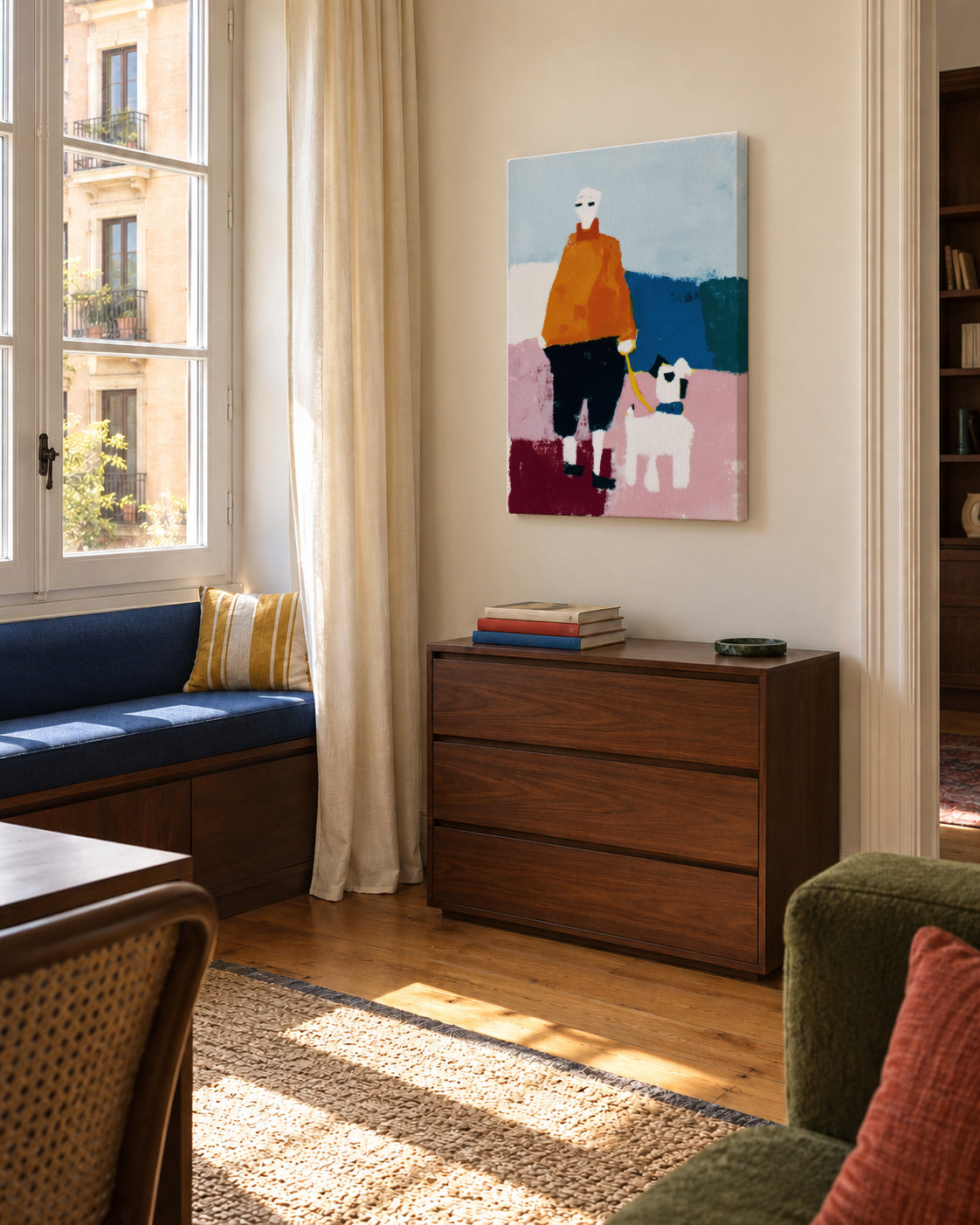 Morning Walk - Unframed canvas in an interior