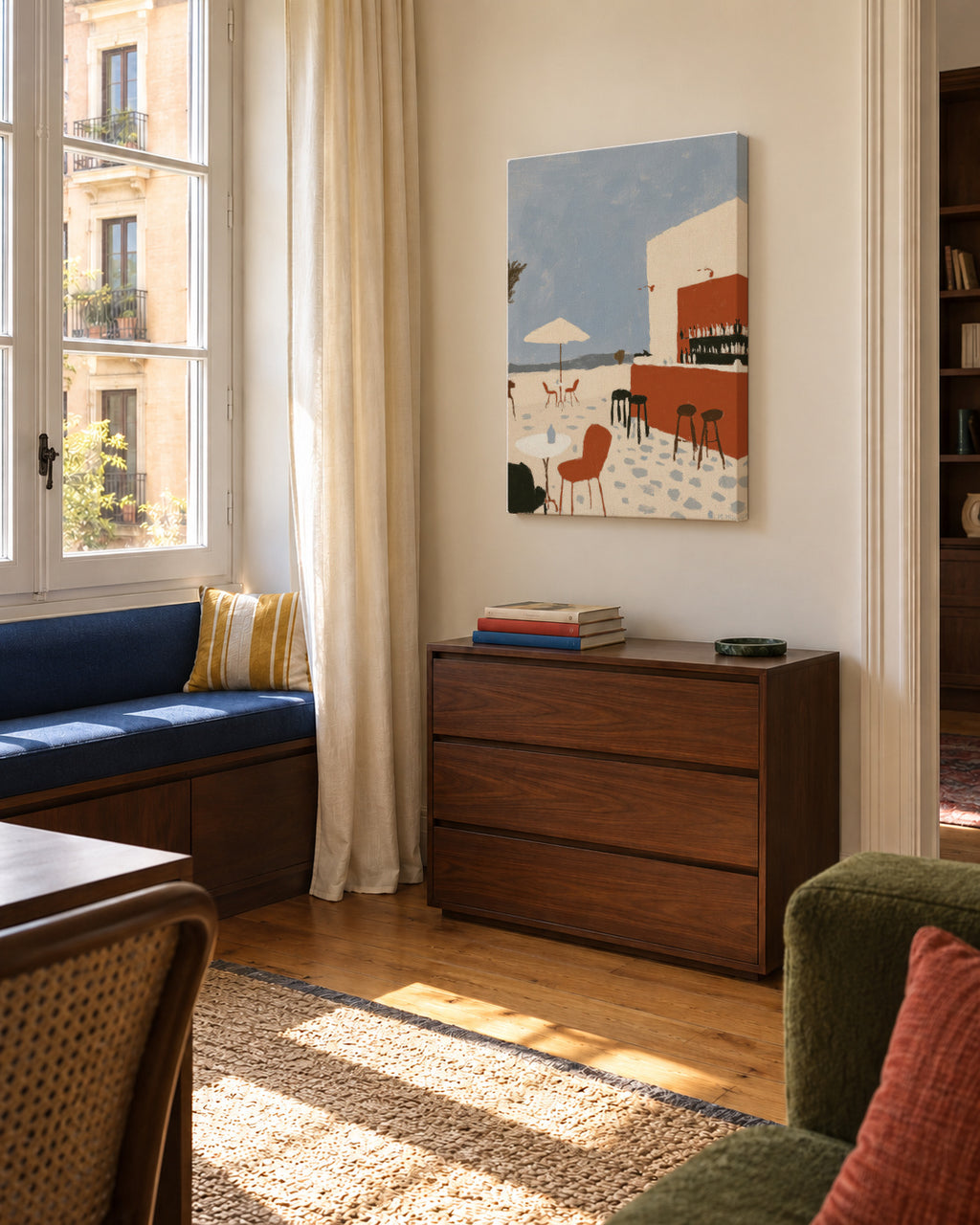 Seaside Terrace - Unframed canvas in an interior