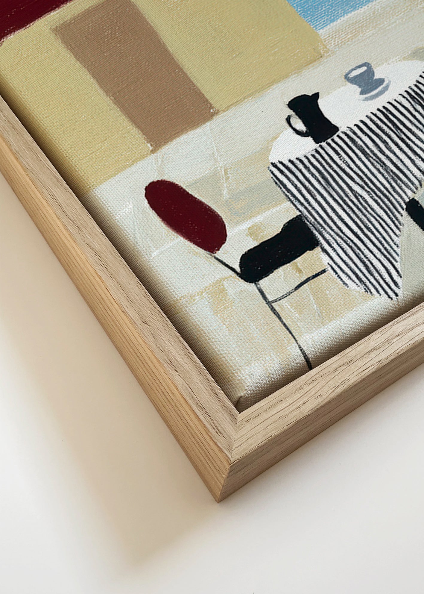 Obraz do kuchyně: stůl na terase pod červenou markýzou – Canvas detail