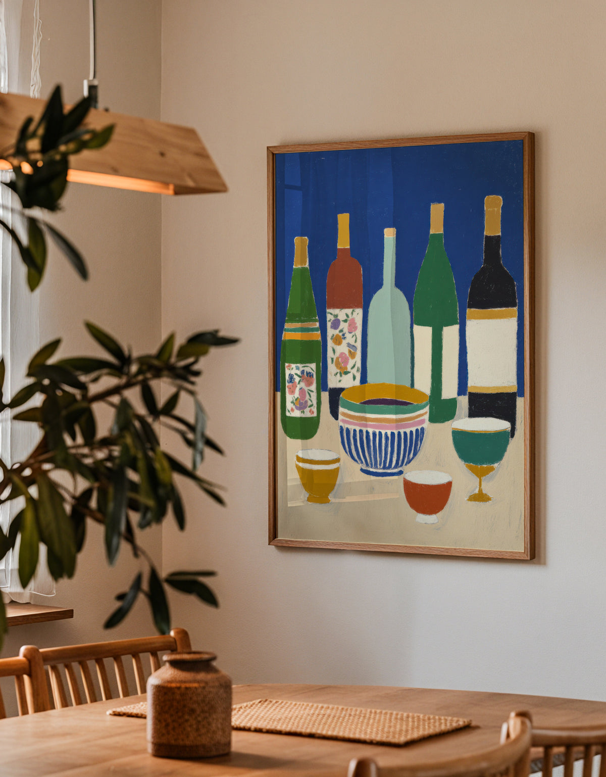 Blue Bottles Still Life - Framed poster detail