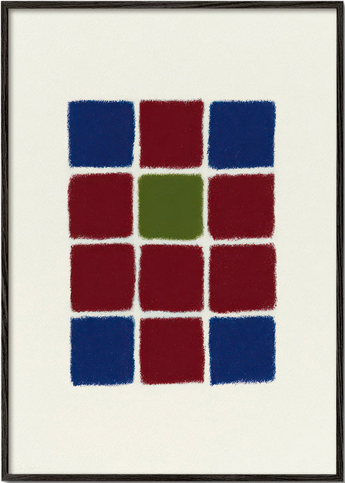 Geometrický obraz mřížka texturovaných čtverců – Black Frame