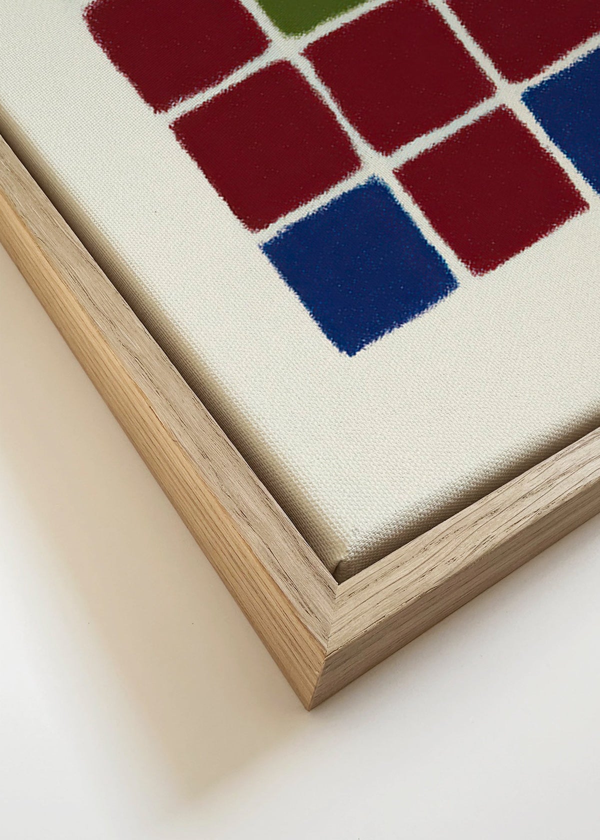 Geometrický obraz mřížka texturovaných čtverců – Canvas detail
