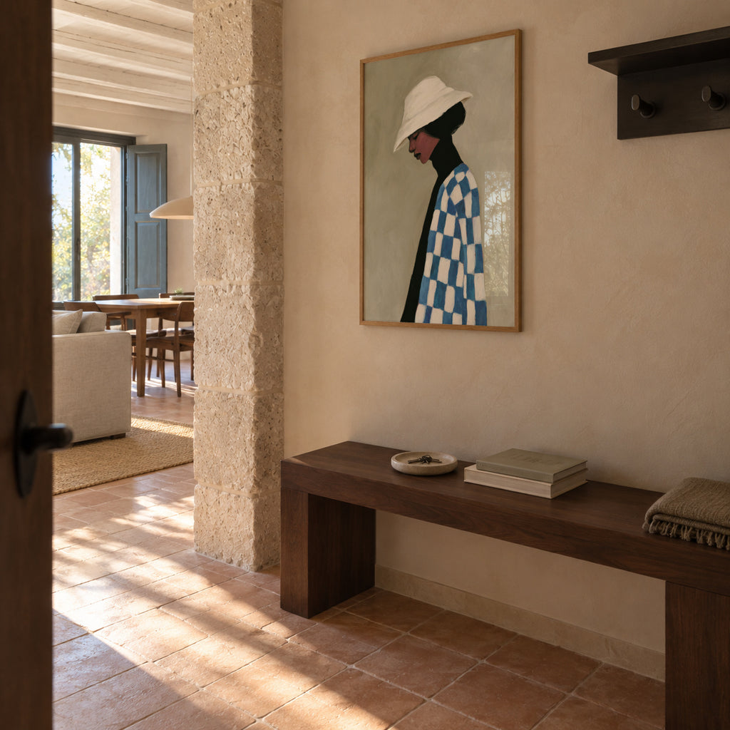 Checkerboard Wrap - Framed poster in an interior