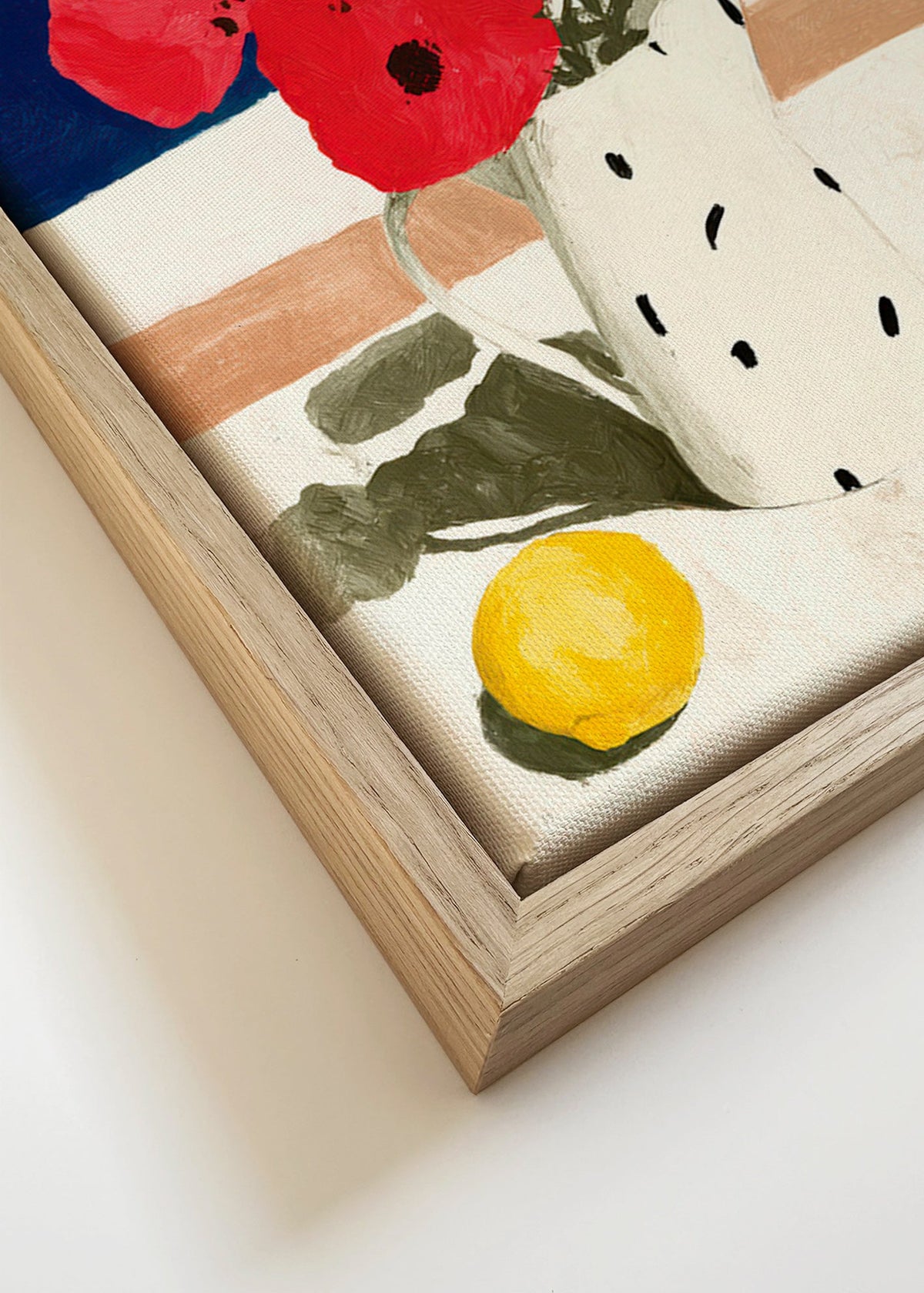 Botanický plakát máky u moře – Canvas detail