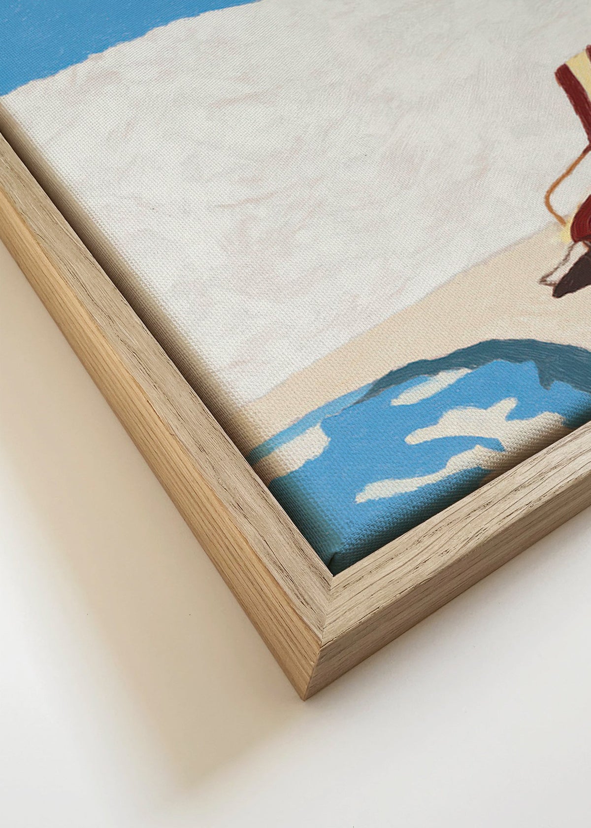 Krajinný obraz s lehátkem a palmou – Canvas detail