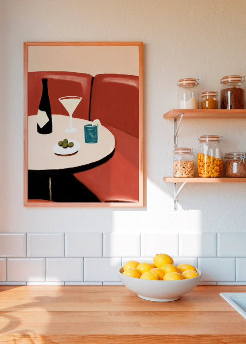 Obraz do kuchyně ilustrace martini s olivami – Product1