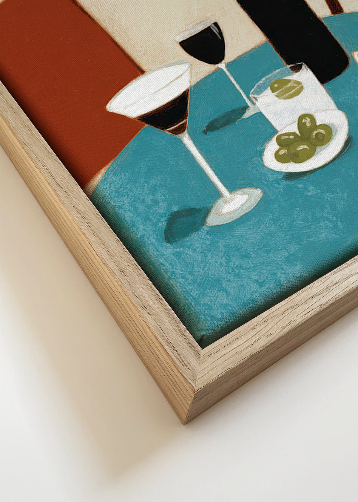 Obraz do kuchyně s aperitivem na modrém stole – Canvas detail