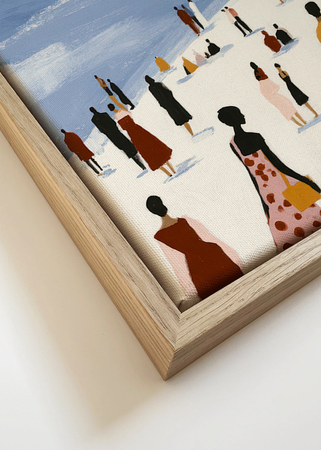 Krajinářské umění: pláž se stylizovanými postavami – Canvas detail