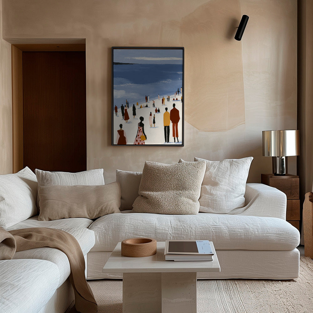 Krajinářské umění: pláž se stylizovanými postavami – Canvas1