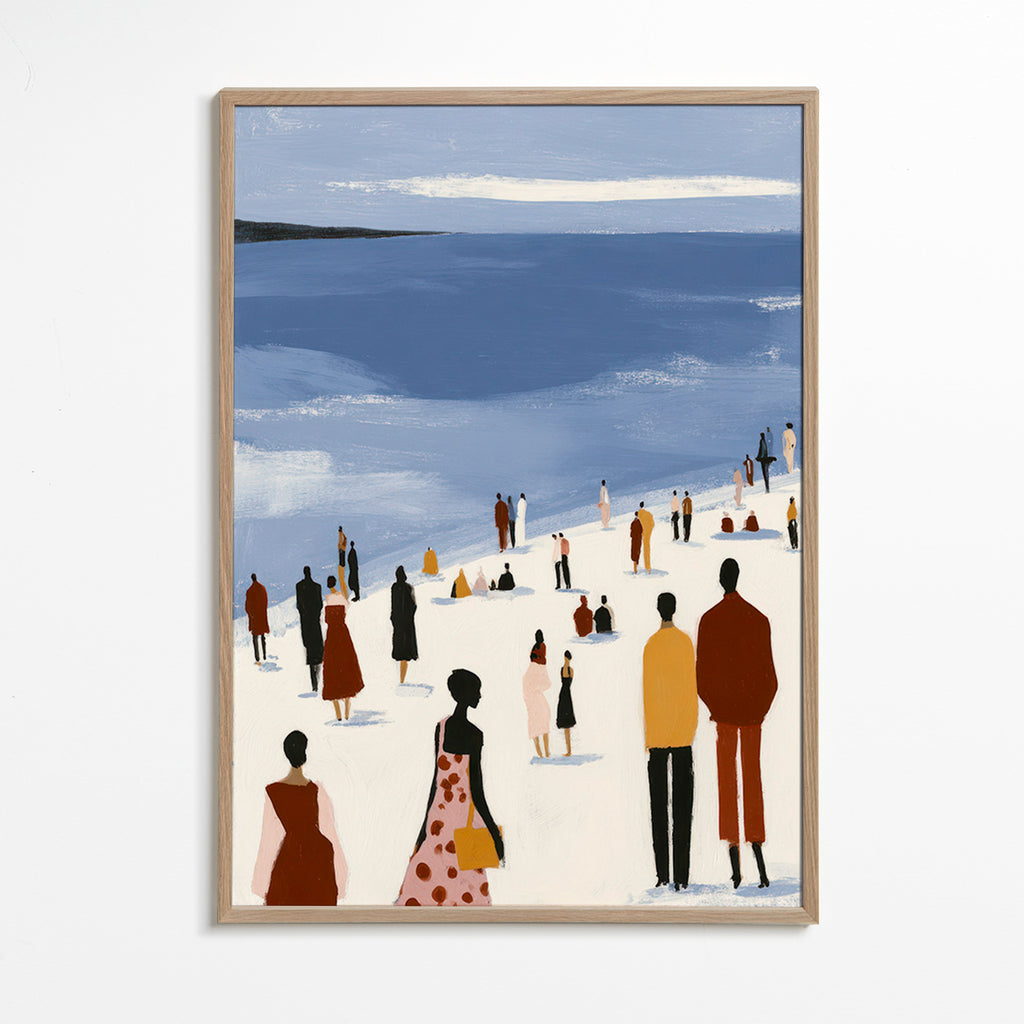 Krajinářské umění: pláž se stylizovanými postavami – Oak Frame