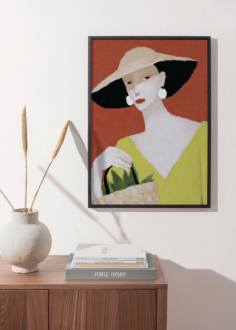 Ilustrace žena s kloboukem a košíkem – Product1