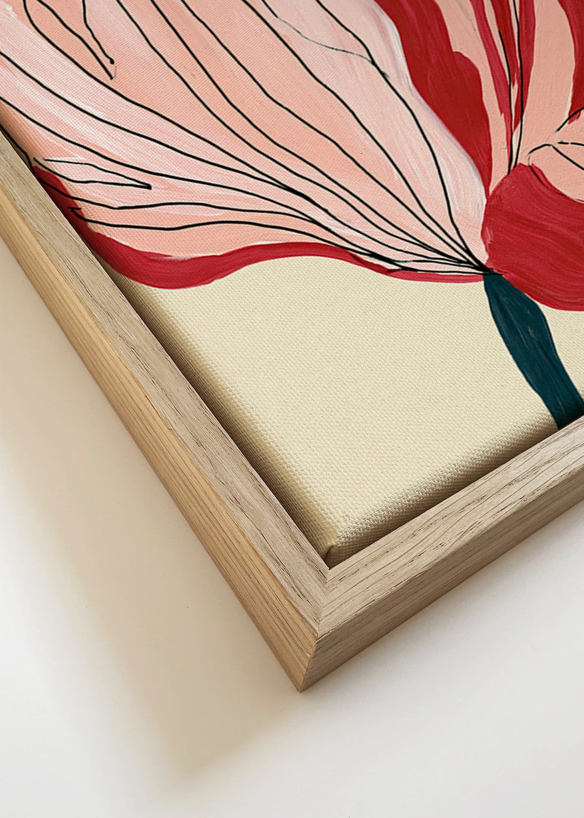Botanický plakát karmazínové okvětní lístky – Canvas detail