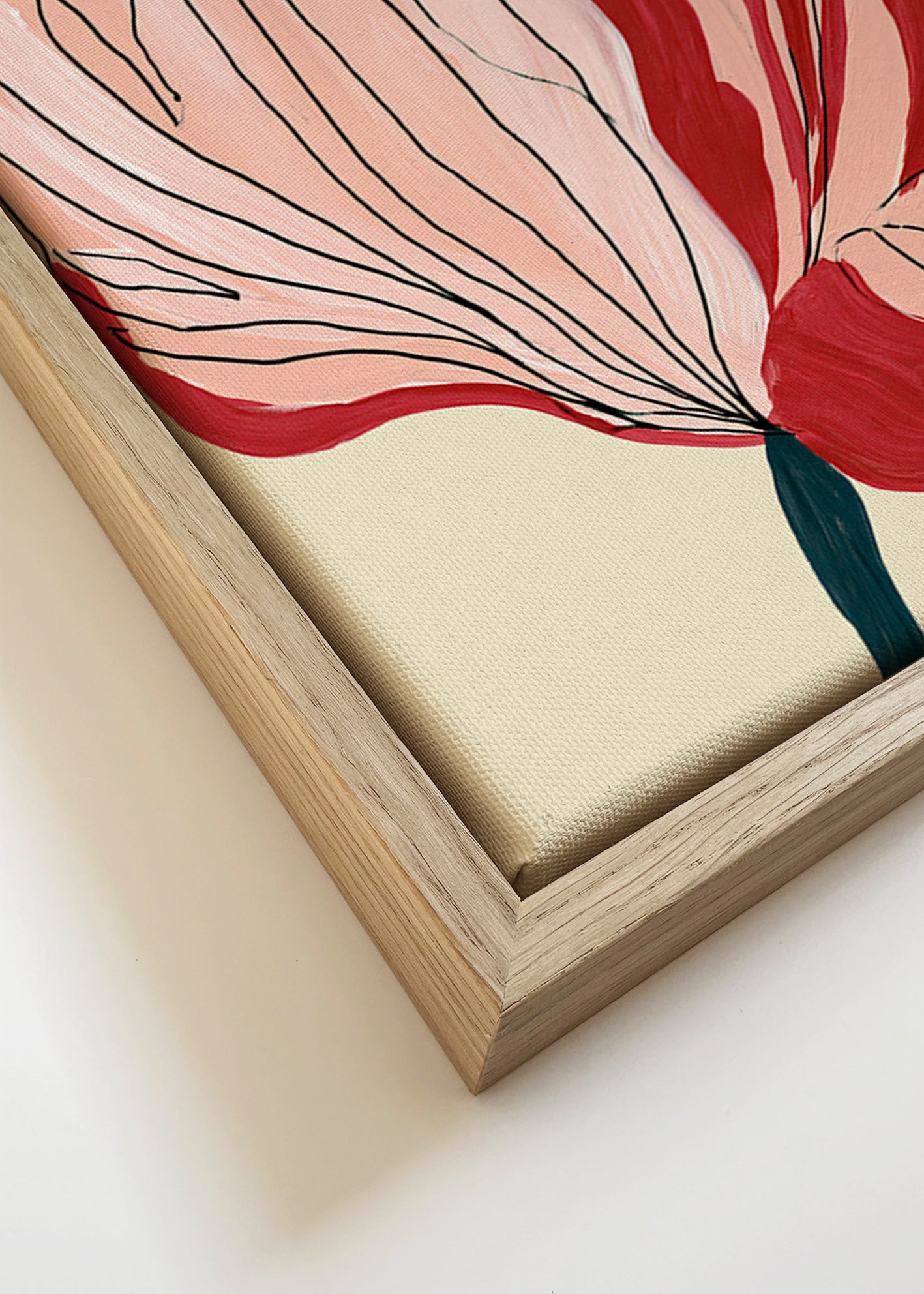 Botanický plakát karmazínové okvětní lístky – Canvas detail