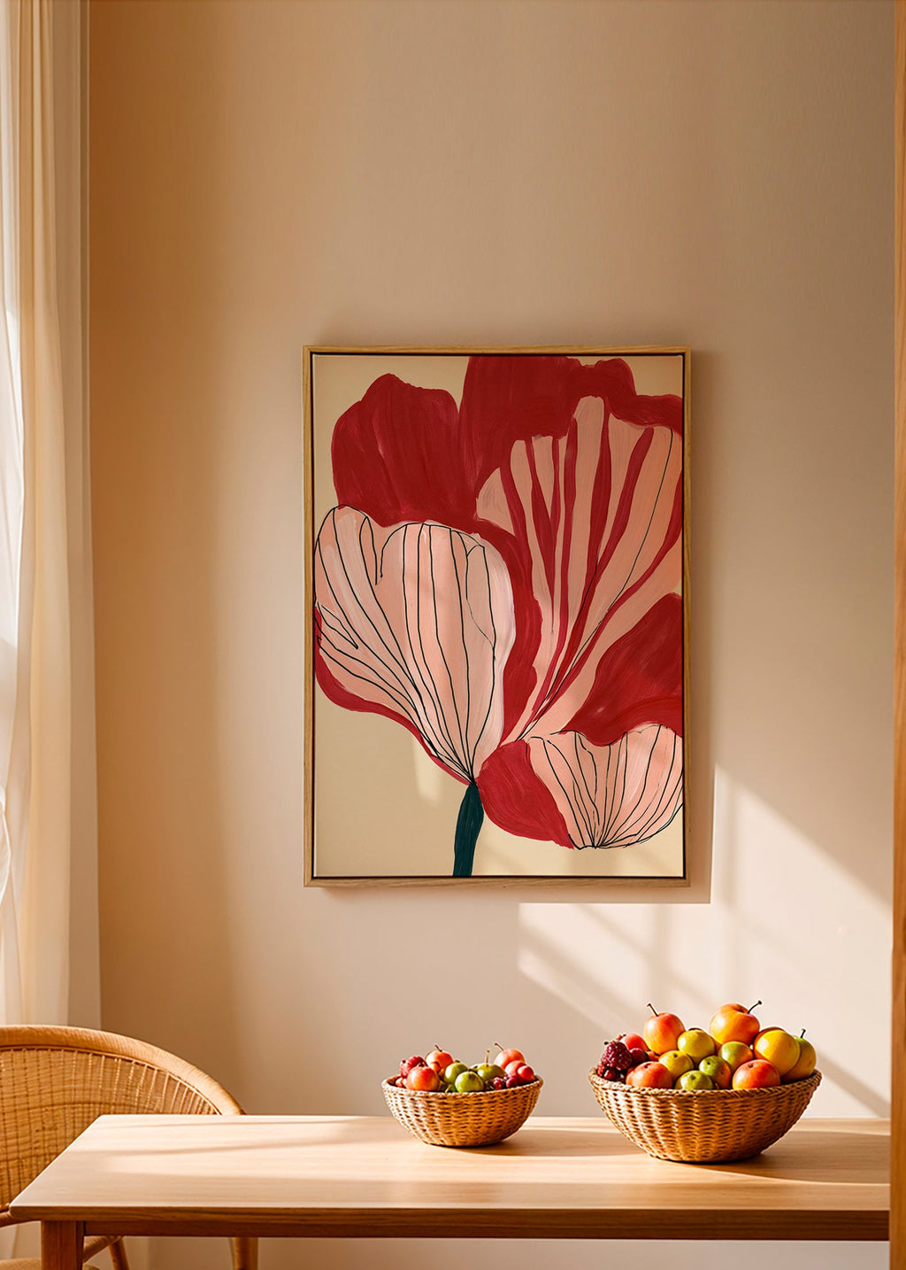 Botanický plakát karmazínové okvětní lístky – Canvas1