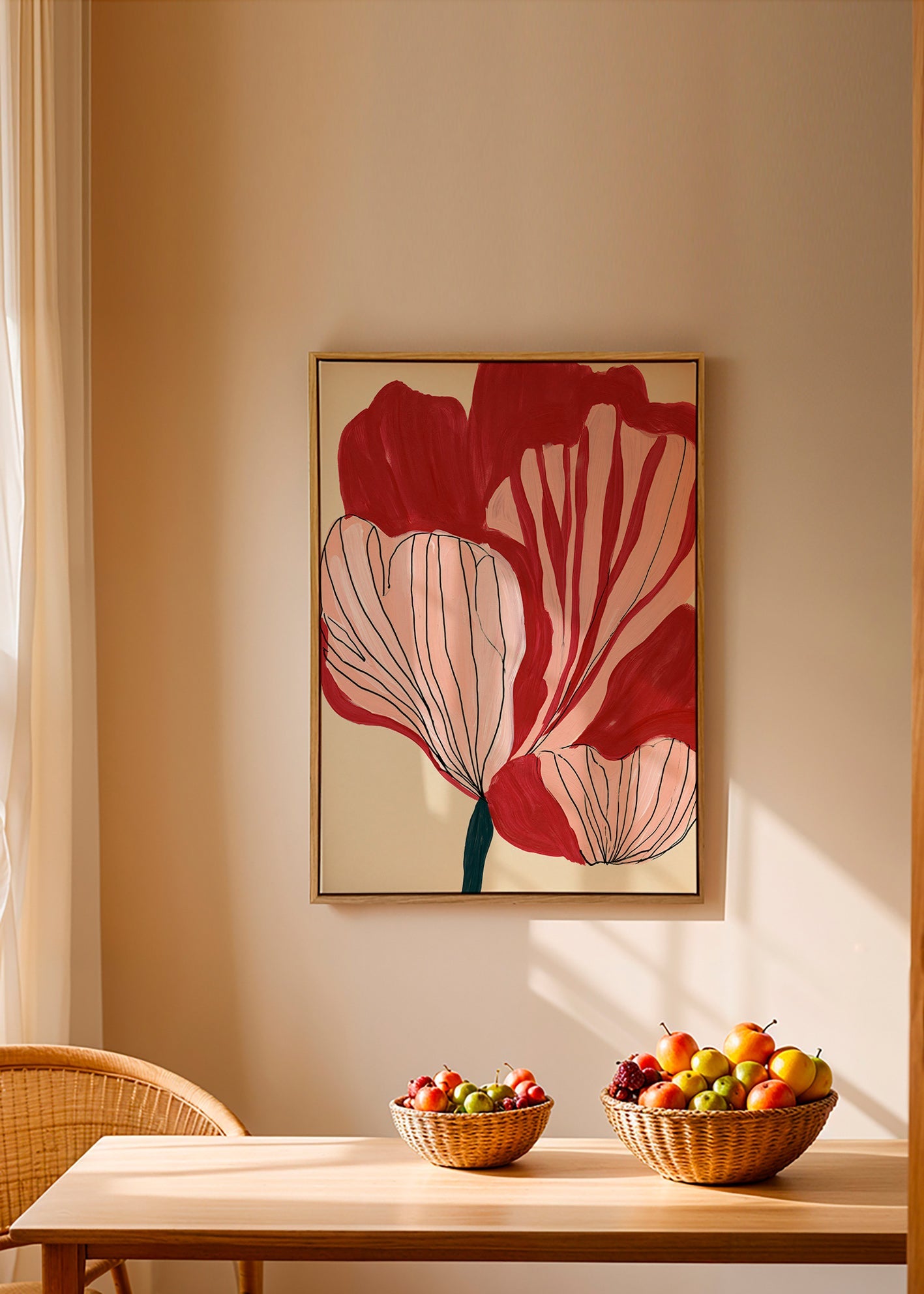 Botanický plakát karmazínové okvětní lístky – Canvas1